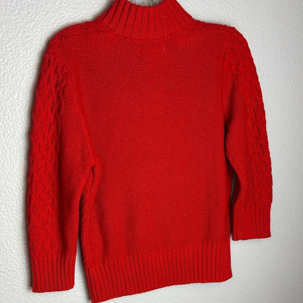 NWOT Red Cable Knit Sweater with Button Detail